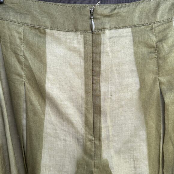 NEW Talbots pleated skirt - olive green - sheer - holiday - cotton - size 10P - Picture 6 of 10